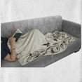 thumbnail image 5 of Vines Soft Flannel Fleece Throw Blanket, Framed Grape Leaves Grunge Ornaments Illustration, Cozy Plush for Indoor and Outdoor Use, 60" x 80", Eggshell Dark Cocoa, by Ambesonne, 5 of 5
