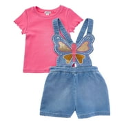 Flapdoodles girls Butterfly Shortall Set, 3T