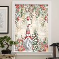 thumbnail image 4 of Beige Christmas Gnomes Semi Sheer Curtains Drapes for Living Room,Bedroom,French Doors Window 54 Inches Long,Xmas Tree Poinsettia Winter Gifts Rod Pocket Chiffon Curtain Voile Drapery Panel, 4 of 6