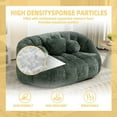 thumbnail image 3 of MOONMISS Chenille Upholstered Durable Comfort Lounger High Back Bean Bag Lazy Sofa-Emerald, 3 of 5