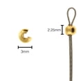 thumbnail image 5 of The Beadsmith Crimp Bead Covers – Smooth Round Shape, Half Open, Gold Plated, 3mm Diameter, 144 Pieces – Supplies for Jewelry Making to Cover and Protect Crimp Beads, 5 of 7