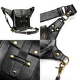 thumbnail image 6 of Jiibva Gothic Punk Rivet Purse Satchel, PU Leather Shoulder Crossbody Top-Handle Bag Tote Handbag, Retro Trends Black Shoulder Waist Bags for Men Women, 6 of 7