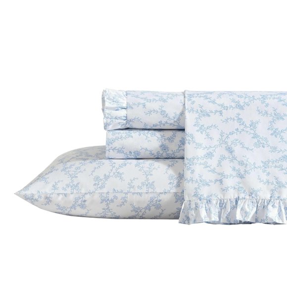 Laura Ashley - Ensemble de Draps Taille Simple TG, Coton Croustillant