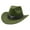 Dark Green 54, variant on LIspipm Western Cowboy Hat for Men Women Classic Felts Rolled Brim Hats Adjustable Leather Belt for Packable Travel Black 54