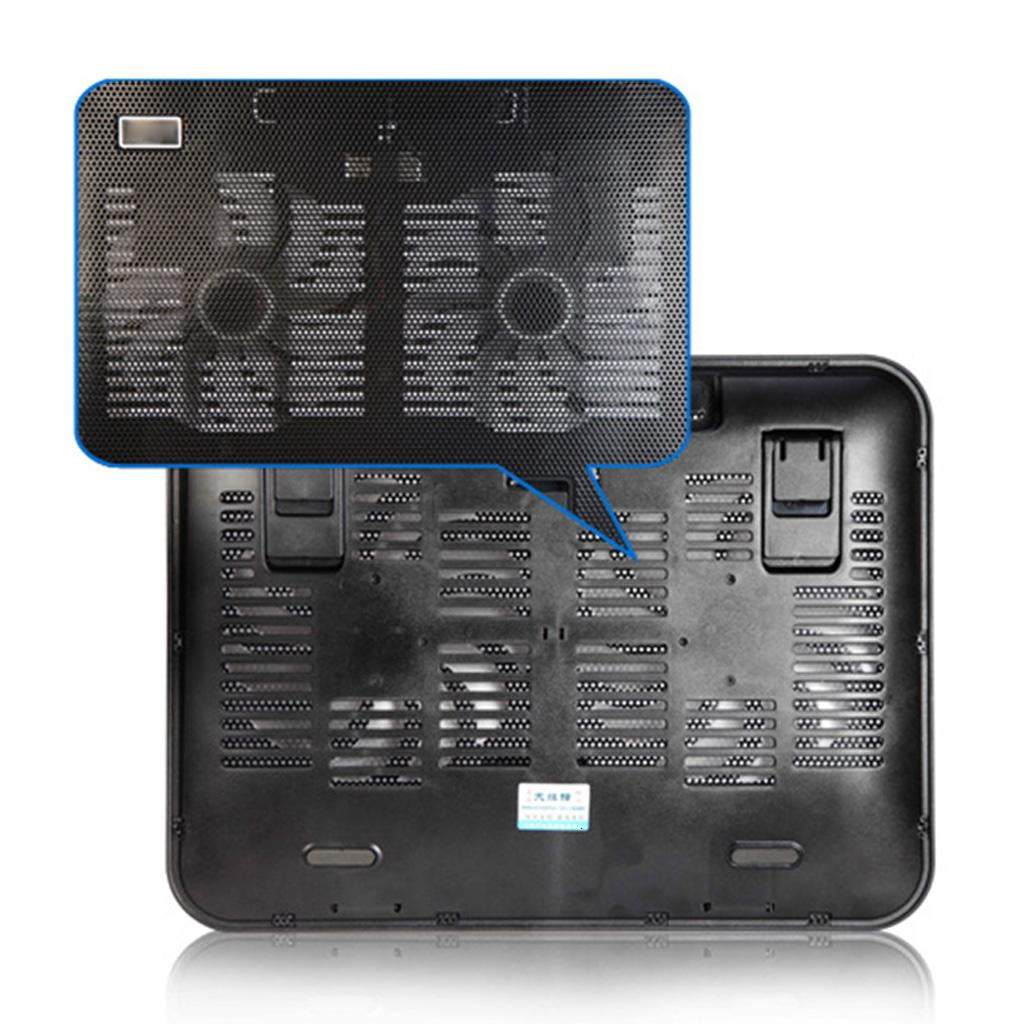 14 inch Notebook Cooler Dual Fan USB External Laptop Cooling Pad Slim Stand High Speed Silent Metal Panel Fan