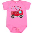 thumbnail image 3 of Inktastic Valentine Fire Truck with Hearts Boys or Girls Baby Bodysuit, 3 of 5