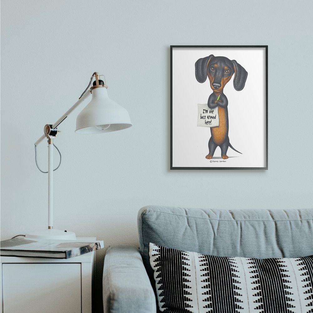 Stupell Industries Dachshund 'I'm The Boss' Fun Family Pet Phrase Designed by Danny Gordan