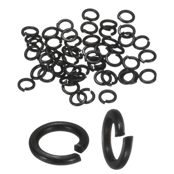 Uxcell 50-Pack Spring Lock Washer, M3 Stainless Steel Electroplating Black Coating Elastic Gasket Screw Fasteners