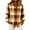 Coffee, variant on Womens Retro Plaid Print Blouse Color Block Button Down Shirt Long Sleeve Fall Winter Tops for Women Casual Loose Fit Preppy Style with Pocket, Orange,L