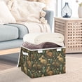 thumbnail image 3 of Yayeee Collapsible Cube Storage Bin with Lid Fabric Closet Decorative Basket with Handles, Brown Floral Rabbits Pattern, 3 of 7
