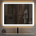 thumbnail image 2 of TOOLKISS  Black Frame Anti-Fog Dimmable LED Light Vanity Bathroom Mirror with Backlit and Front Light 48 inch.W x 36 inch.H, 2 of 5