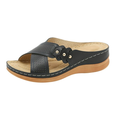 

Orthopedic Sandals for Women Open Toe Walking Slippers with Arch Support Anti-Slip Breathable Sandal Vintage Platform Outdoor Flats Shoes
