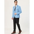 thumbnail image 4 of Blazer de hombre Slim Fit Blazer de un solo botón Traje de baile de graduación Abrigo deportivo Azul claro L, 4 of 6