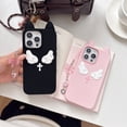 thumbnail image 3 of Soft Silicone Case for iPhone 16 Pro Max with 3D Cat Ears, Angel Wings & Cross, Y2K Fashion, Full Protection, Bow Tie Hanging Chain，Black, 3 of 7