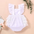 thumbnail image 3 of Penkiiy Newborn Infant Baby Girls Sleeveless Ruffled Lace Bodysuit Romper Clothes kids Baby Easter Romper 0-3 Months White 2023 Summer Deal, 3 of 9