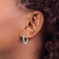 thumbnail image 3 of Primal Gold 14 Karat White Gold Diamond and Emerald Hinged Hoop Earrings, 3 of 4