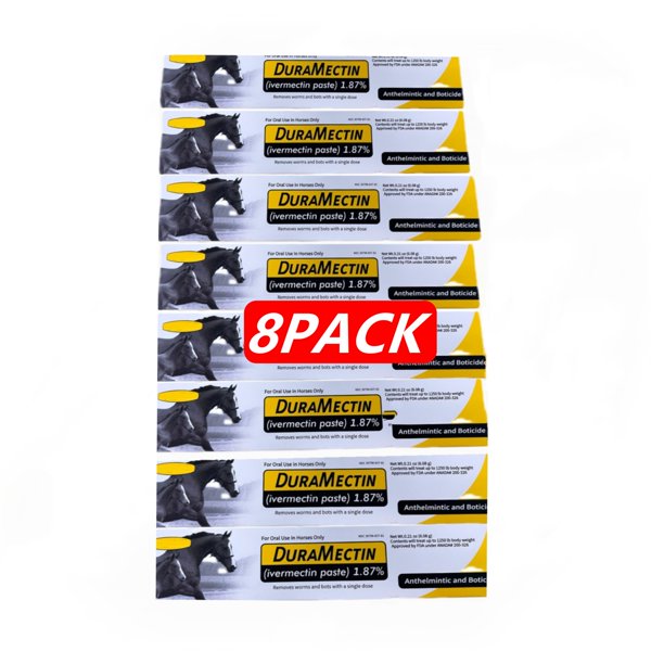 8 Pack Paste Horse Deworm-er - Apple Flavor,Effective Parasite Control-Safe For All Equine,0.21oz