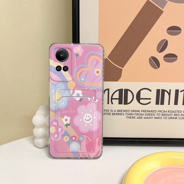 Para OPPO Reno 10 Pro + A98 A78 A58 4G 5G Bolsa De Ranura Para Tarjetas Funda De Teléfono Suave Con Flor Y Corazón Cubierta Trasera De TPU