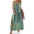 thumbnail image 1 of Vestido sin mangas de línea vertical escandinava de estilo étnico verde para mujer 2024 Ropa, 1 of 7