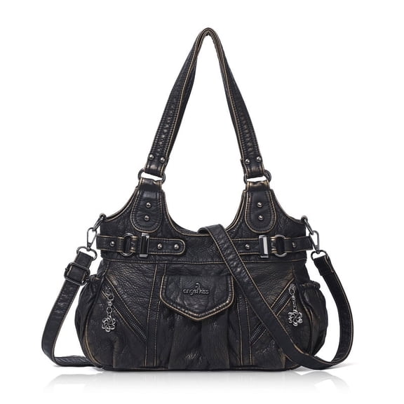 Angelkiss Purse for Women Crossbody Bag Vegan Leather Detachable shoulder strap Handbags Satchel Purse Shoulder Bag