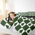 thumbnail image 4 of Feelyou Green Christmas Tree Full Size Comforter Sets, Square Plaid Buffalo Bedding Comforter Set, Teens Boys Girls Kids Reversible Bedding Sets, Ultra Soft Home Decor, 3pcs, 4 of 8