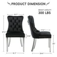 thumbnail image 5 of DONICK Velvet Upholstered Dining Chairs,Kitchen & Dining Room Chairs,Nailheads Tufted,Soft,Solid Wood Frame(Black Silver,Set of 6), 5 of 10