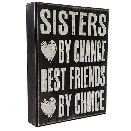 JennyGems - Sisters Chance Best Friends Choice - Funny Sister Gift Plaque Wall