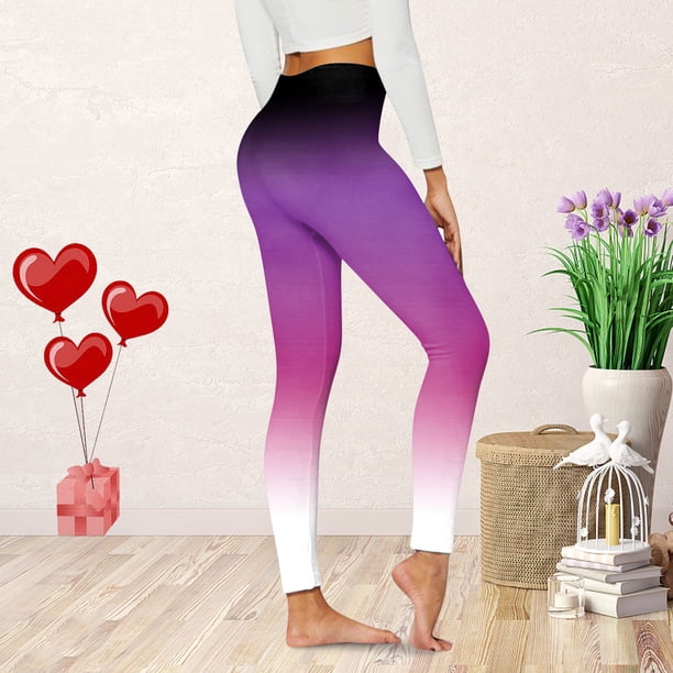 WILLBEST Leggings de Yoga de Cintura Alta para Mujer, con Estampado Degradado, para Entrenamiento, Informales, para Correr Y Fitness Mediana