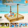 thumbnail image 6 of PETSCOSSET Sandbox with Cover, Sand Box with 4 Reinforced Benches, UV-Resistant and Adjustable Height Roof, 45x45 Inches, 6 of 8