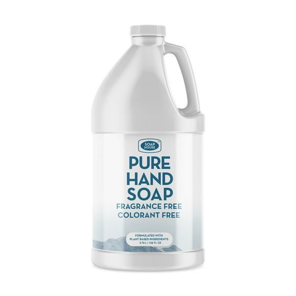 Soap House Natural Hand Soap Refill | Fragrance Free | Colorant Free | Gentle on Hands | 1 Gallon (4L) (Unscented)