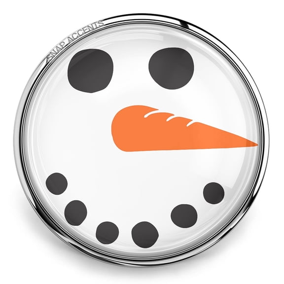 Christmas Frosty Snowman Snap Jewelry Ginger Charm Button, For Interchangeable DIY Customizable Accessories