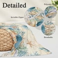 thumbnail image 3 of Teal Blue Coastal Body Pillow Covers 20"x54", Summer Beach Starfish Shell Coral Nautical Retro Soft Brushed Microfiber Breathable Throw Pillow Covers, Pillowcase with Zipper for Couch Sofa Bedroom, 3 of 9