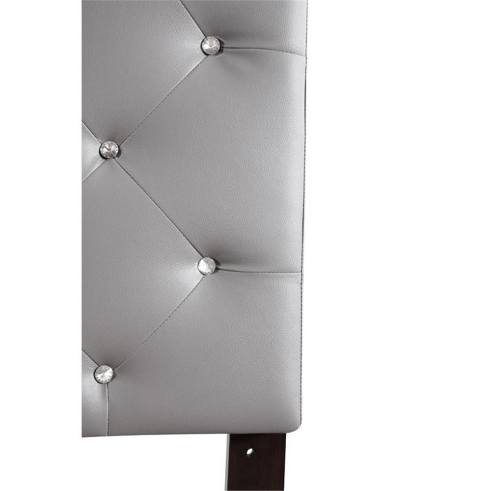 Glory Furniture Super Nova Faux Leather Upholstered Twin Headboard in Light Gray