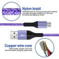 thumbnail image 2 of Micro USB Cable 6ft 4pack,USB A to Micro USB Cable Nylon Braided Phone Cables Adapter Micro USB Charging Cable USB Charger Cable Android Charging Cable Cords USB to USB Micro Cable 6ft,Purple, 2 of 6