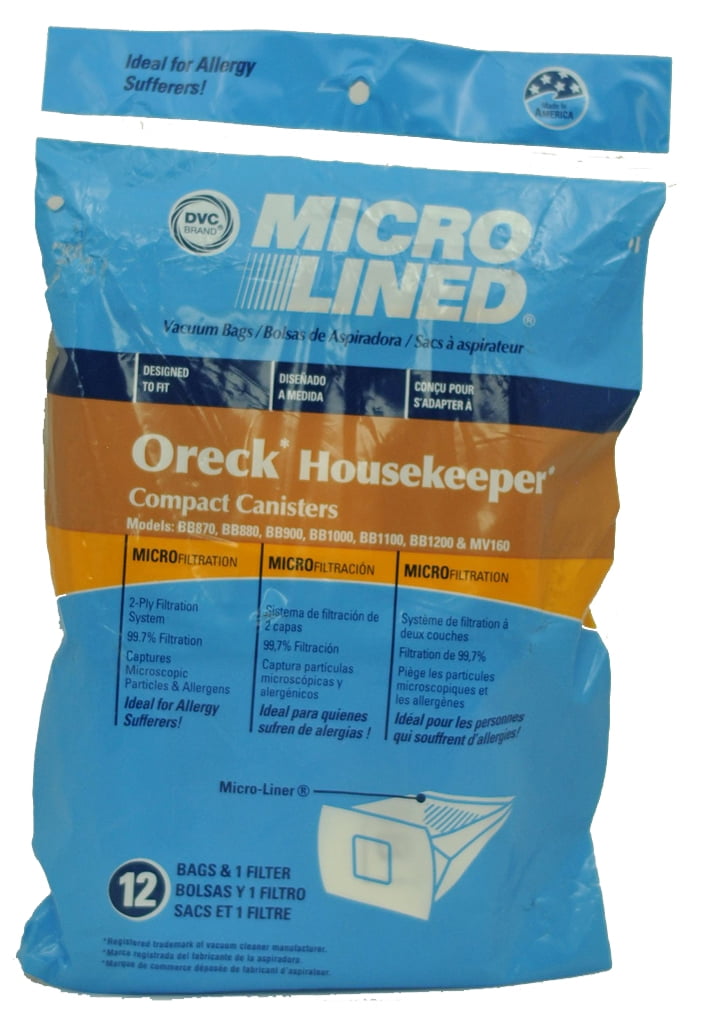 6 Oreck Buster B BB Housekeeper Allergy Canister Vacuum Cleaner Bags by DVC 
