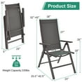 thumbnail image 2 of Gymax Set of 4 Folding Patio Dining Chair Camping Chair w/ Adjustable Backrest, 2 of 10