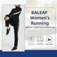 thumbnail image 2 of Baleaf Womens Pants Straight Leg Track Pants Athletic Running Sweatpants Zipper Pockets Warm-Up Sports Jogging Pants Casual Black/White Size XXXL, 2 of 6