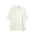 thumbnail image 3 of Ceisia Men's Short Sleeve Solid Color Casual Relaxed Fit V-Neck Polo Shirt Fashion Collared Top Gifts for Father Beige L, 3 of 8