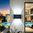 thumbnail image 6 of Solar Powered Up and Down Wall Washing Light, Waterproof Outdoor Sconce Lamp, Auto Lighting Decor for Courtyard Wall, Balcony Fence, Staircase and Residential Yard Night Landscape Lighting, 6 of 7