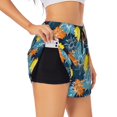 thumbnail image 2 of Bixox Women's Sunflowers pattern 2 in 1 Running Shorts - Lightweight Athletic Workout Gym Yoga Shorts Liner with Pockets - Small, 2 of 7