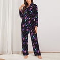 thumbnail image 2 of Zufioo Colorful Guitar Women's Pajamas Set Long Sleeve Shirts & Long Pants 2 Piece Pjs Sleepwear with Pockets，Pajama Set Top With Pants，Lounge Sets Long Sleeve Sleepwear-X-Large, 2 of 7