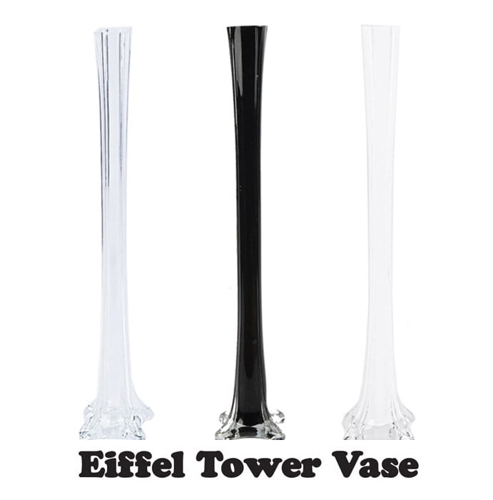 12pc Wedding Eiffel Tower Vase Centerpiece Decorations Clear White Black 6 Size Walmart Com Walmart Com