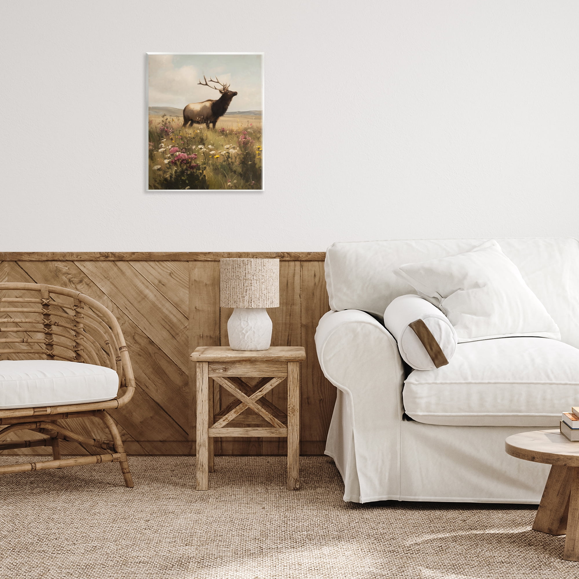 Stupell Industries Elk in the Wildflower Meadow Wall Plaque Art, design by Arlington Prints