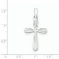 thumbnail image 2 of 925 Sterling Silver Polished Textured Matte Cross Shaped Pendant, 2 of 2
