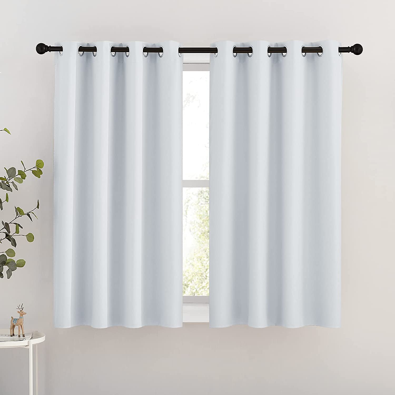 W46 x L54 Inch 2 Curtain Panels Beige Warm Harbor Blackout Curtains – Thermal Insulated Noise Reducing Bedroom and Living Room Curtains
