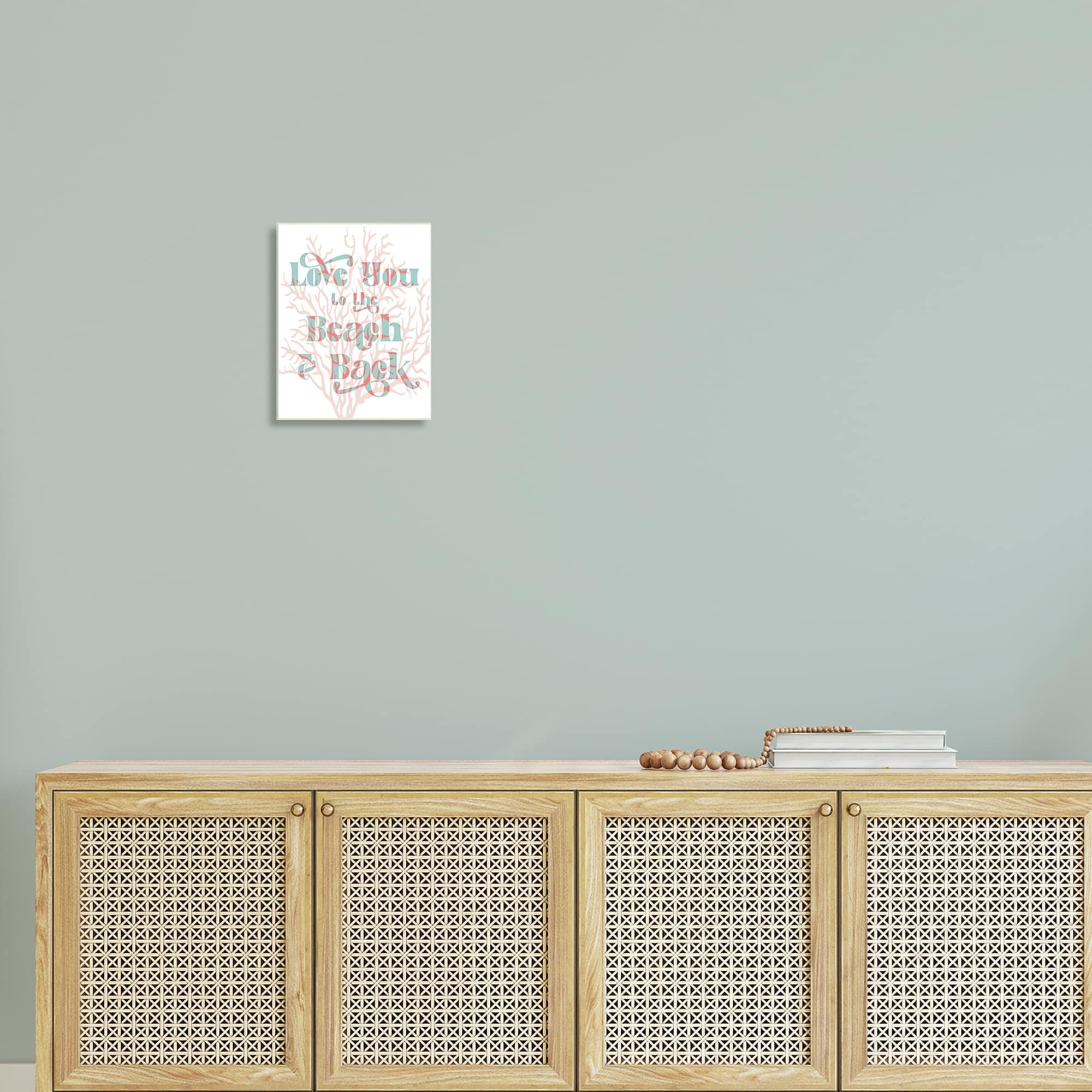 Stupell Industries Love You Beach Layered Coral Lettering Romance Graphic Art Unframed Art Print Wall Art, Design by Daphne Polselli