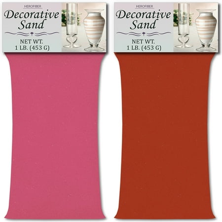 Coral Pink Sand - HeroFiber Colored Unity Sand (2 lbs.) - Pink and Coral - 1 lbs. per Color - Decorative Art Sand for Weddings, Vase Filling, Kids’ Craft Play