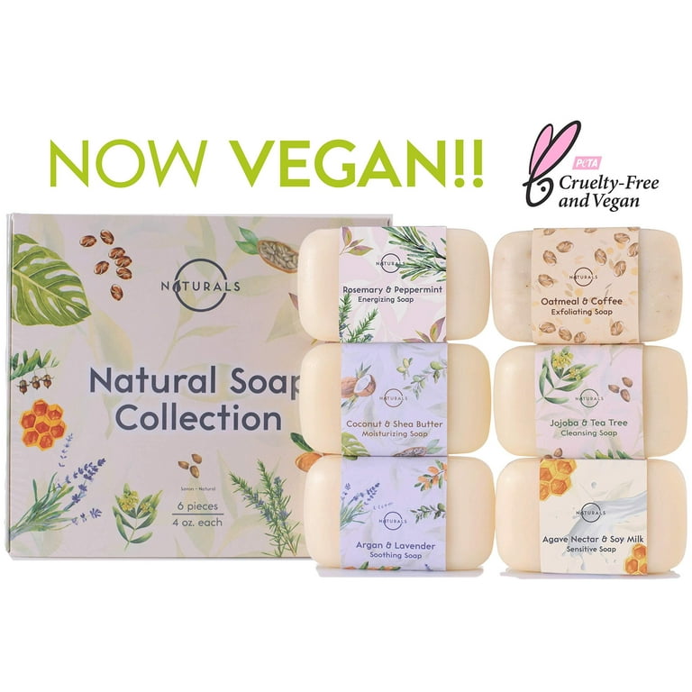 O Naturals 6 Piece Organic Moisturizing Body Wash Bar Soap