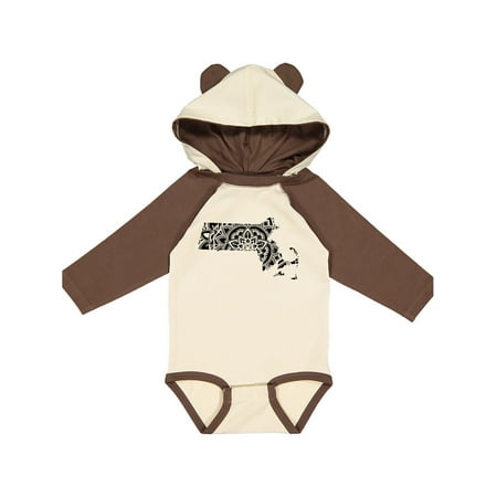 

Inktastic Massachusetts Silhouette Mandala Gift Baby Boy or Baby Girl Long Sleeve Bodysuit