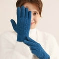 thumbnail image 2 of Fgnfyis Unisex Winter Knitted Gloves Solid Color Thermal Insulated Handwear for Extreme Cold Weather Blue One Size, 2 of 7